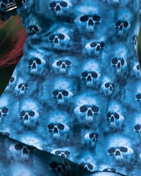 Smokey Skull blau - Meterware - FT
